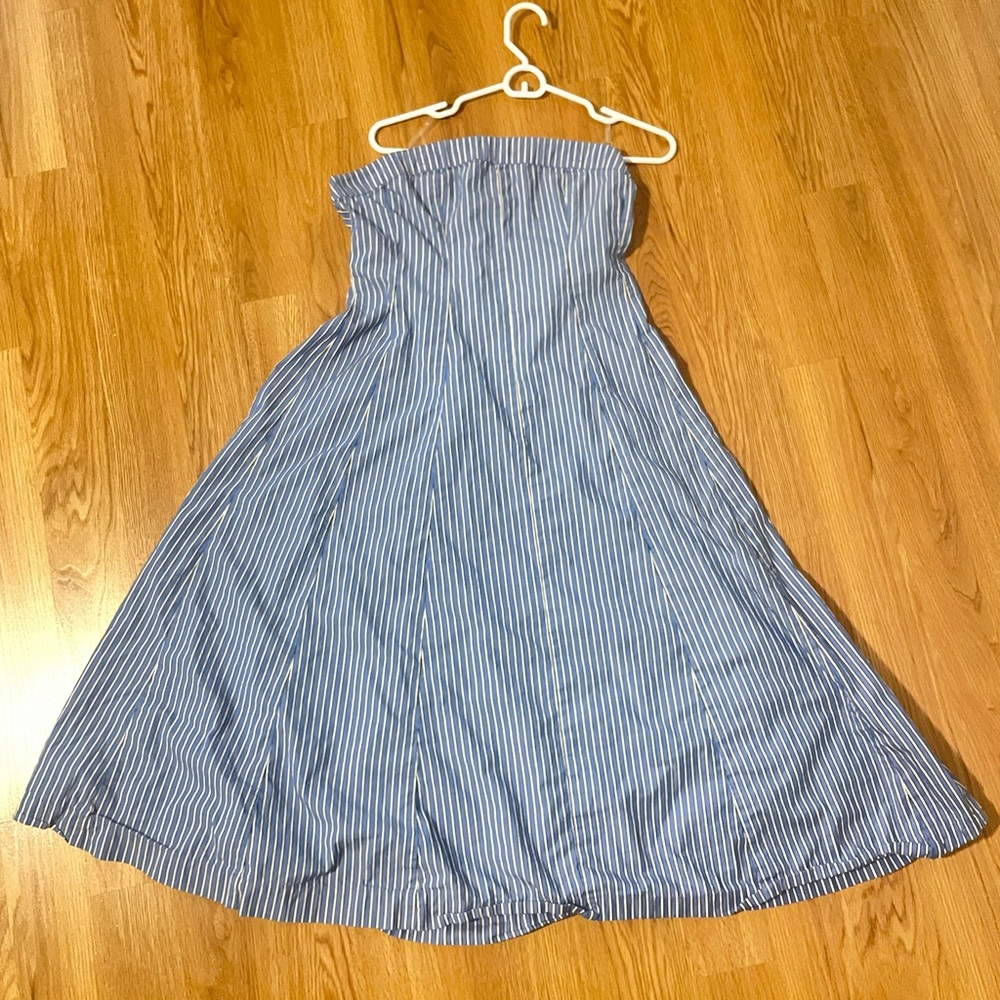 American Eagle By Payless Blue and White Strapless Sundress